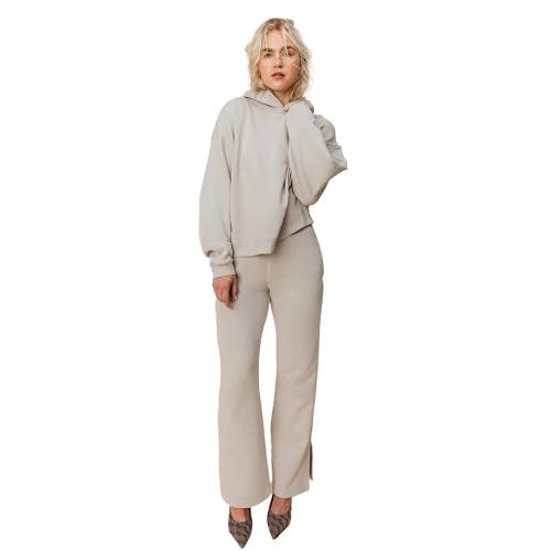Ocio Organic Cotton Teddy Flare Pant In Neutral