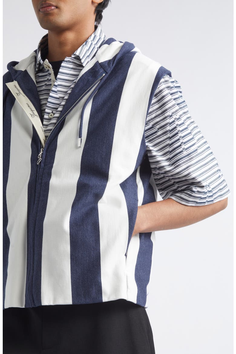 Marinière Stripe Sleeveless Hoodie, Alternate, color, JACQUARD BIG STRIPES NAVY