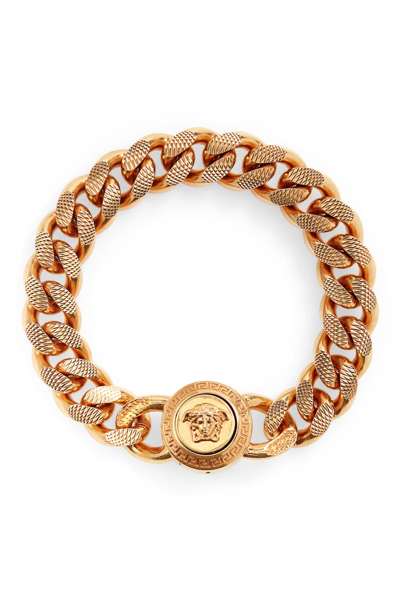 Medusa Chain Bracelet, Main, color, GOLD