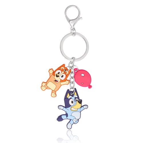 Bluey Layered Charm Keychain With Balloon Accent In Metallic