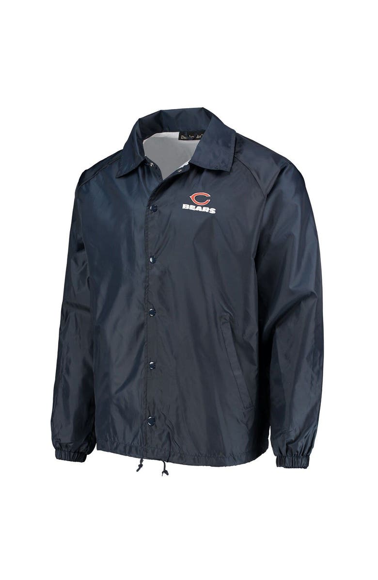 DUNBROOKE Men's Navy Chicago Bears Coaches Classic Raglan Full-Snap Windbreaker Jacket, Alternate, color, Navy
