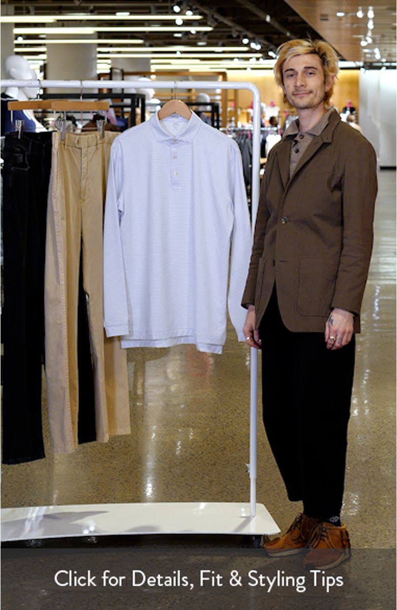 Highlands Pinstripe Long Sleeve Performance Polo, sales video thumbnail