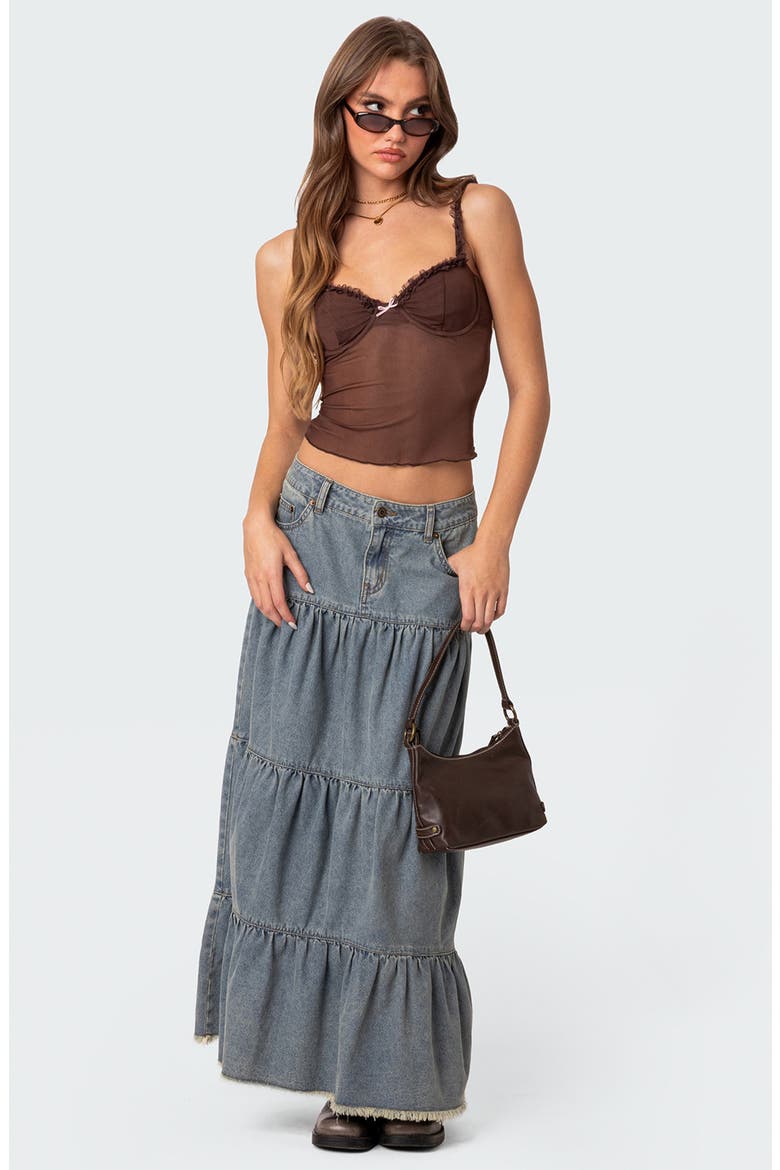Mercy Sheer Mesh Bra Top, Alternate, color, BROWN