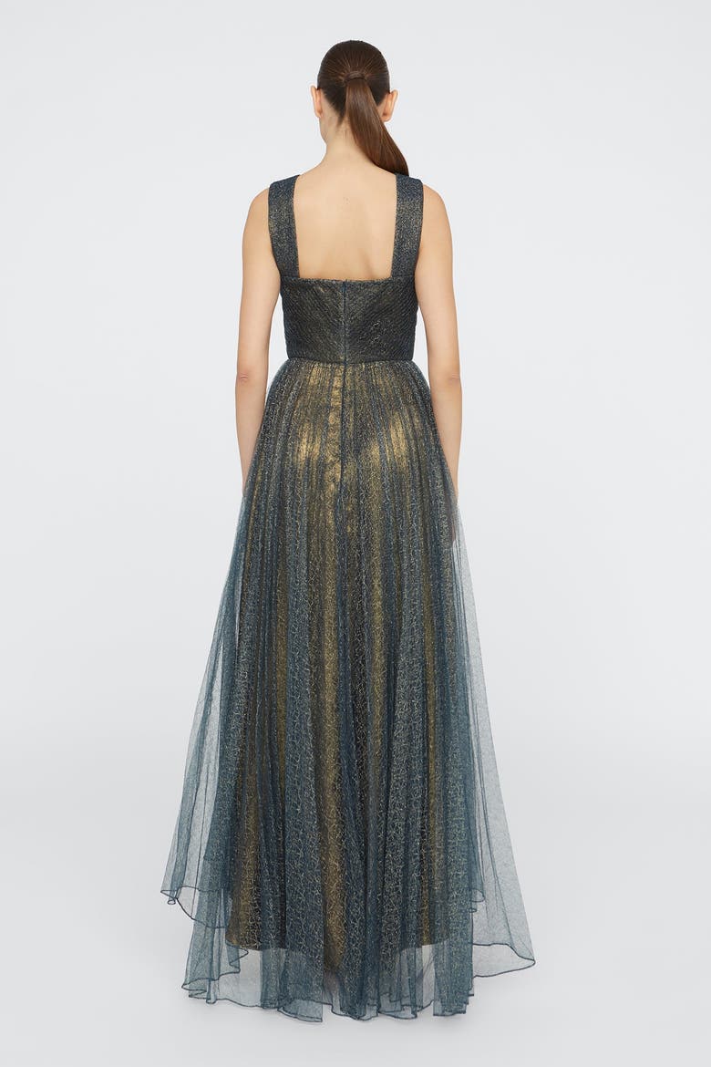Linda Halter Neck Gown, Alternate, color, Poseidon / Gold