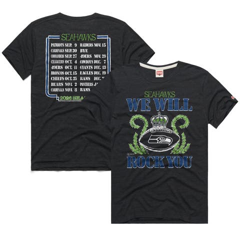 Unisex Homage Charcoal Seattle Seahawks 2026 NFL Schedule Queen Tri-Blend T-Shirt
