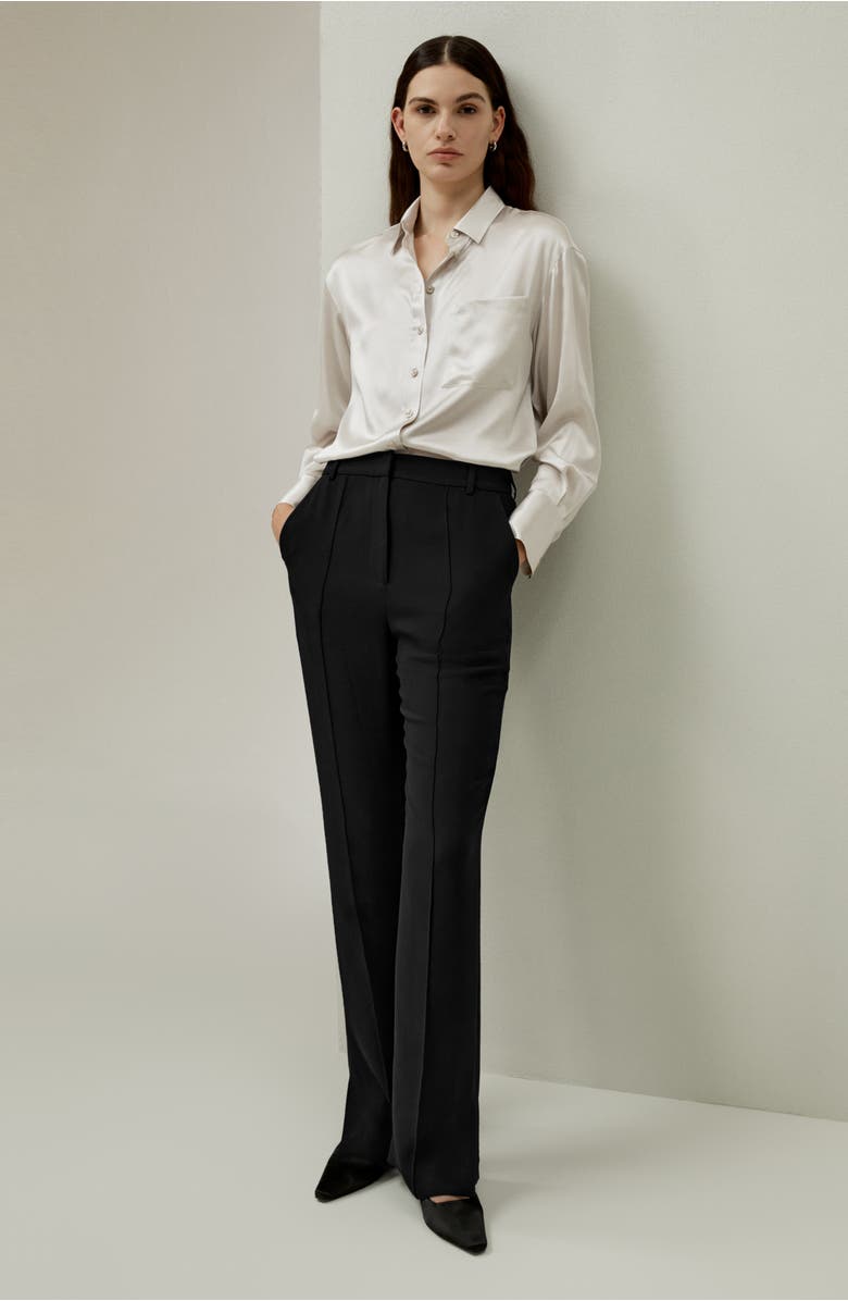 Lilysilk Casual Spread Collar Silk Shirt, Alternate, color, Moonlight Gray