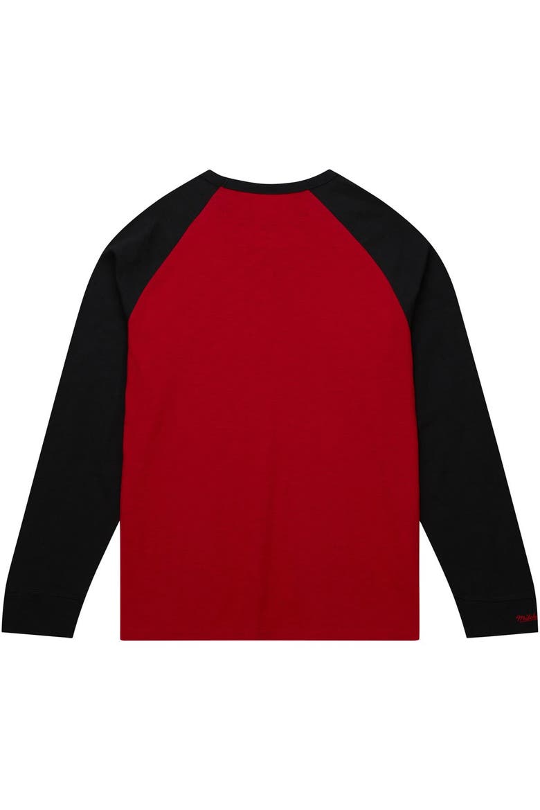 Men's Mitchell & Ness Cardinal Arkansas Razorbacks Legendary Slub Raglan Long Sleeve T-Shirt, Alternate, color, Cardinal