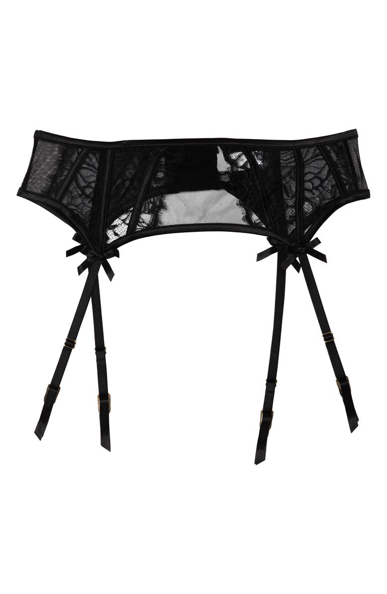 Playful Promises Fallon Lace Suspender Belt, Alternate, color, 