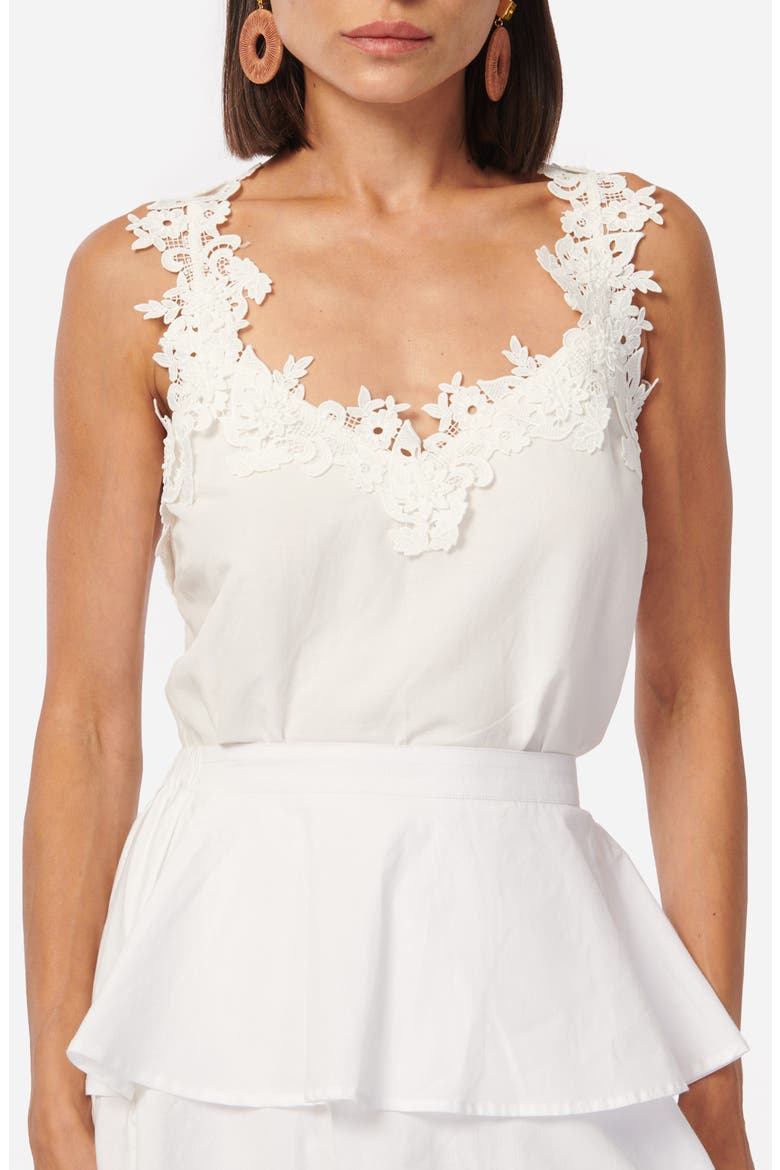 Chels Floral Lace Tank, Main, color, WHITE