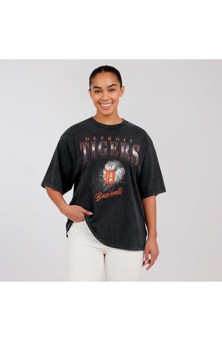 WEAR by Erin Andrews Women's WEAR by Erin Andrews  Charcoal Detroit Tigers Oversized Boyfriend T-Shirt, Alternate, color, 