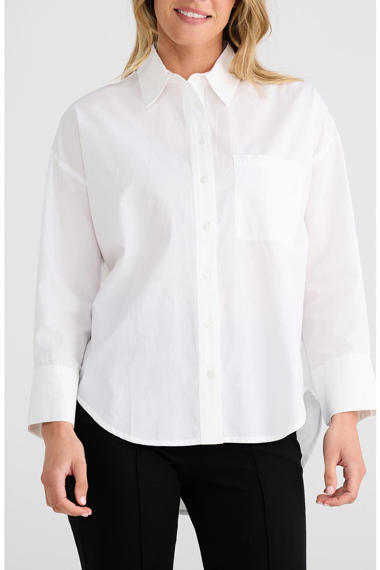 Thea Cotton Shirt, Main, color, WHITE IN LOVE