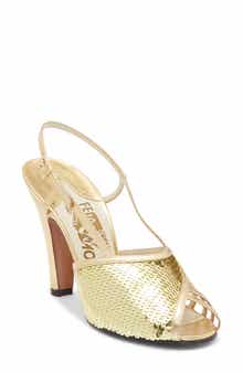 FERRAGAMO Vicever Sequin Slingback Sandal
