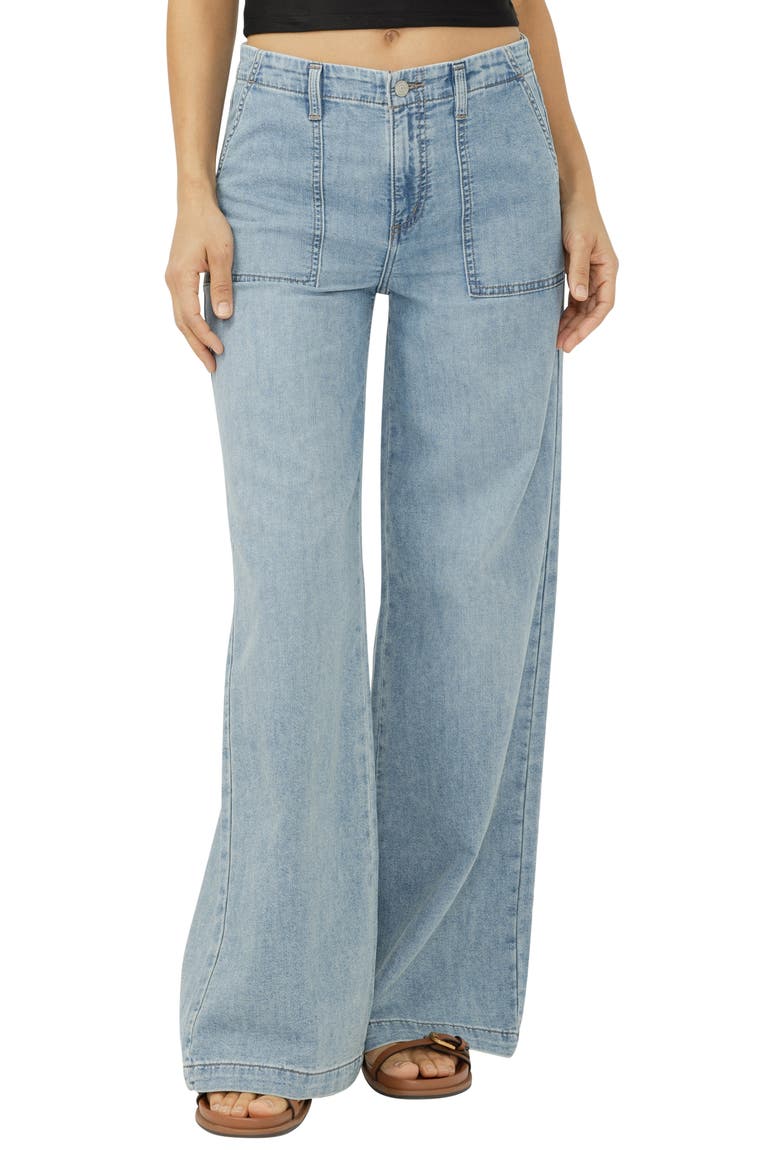 Lightweight Wide Leg Knit Denim Pants, Alternate, color, CRICKETS