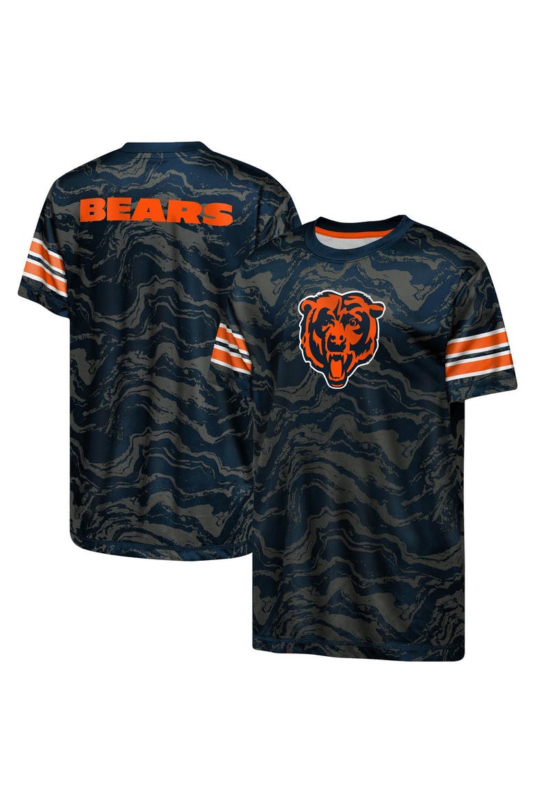 Youth Outerstuff  Navy Chicago Bears Slant Route Performance T-Shirt, Main, color, Navy