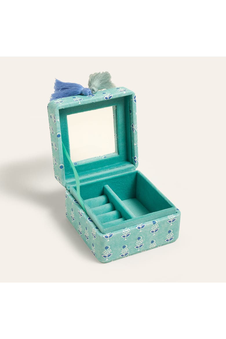 Meilin Jewelry Box 4" x 4" Artisan, Alternate, color, Turquoise