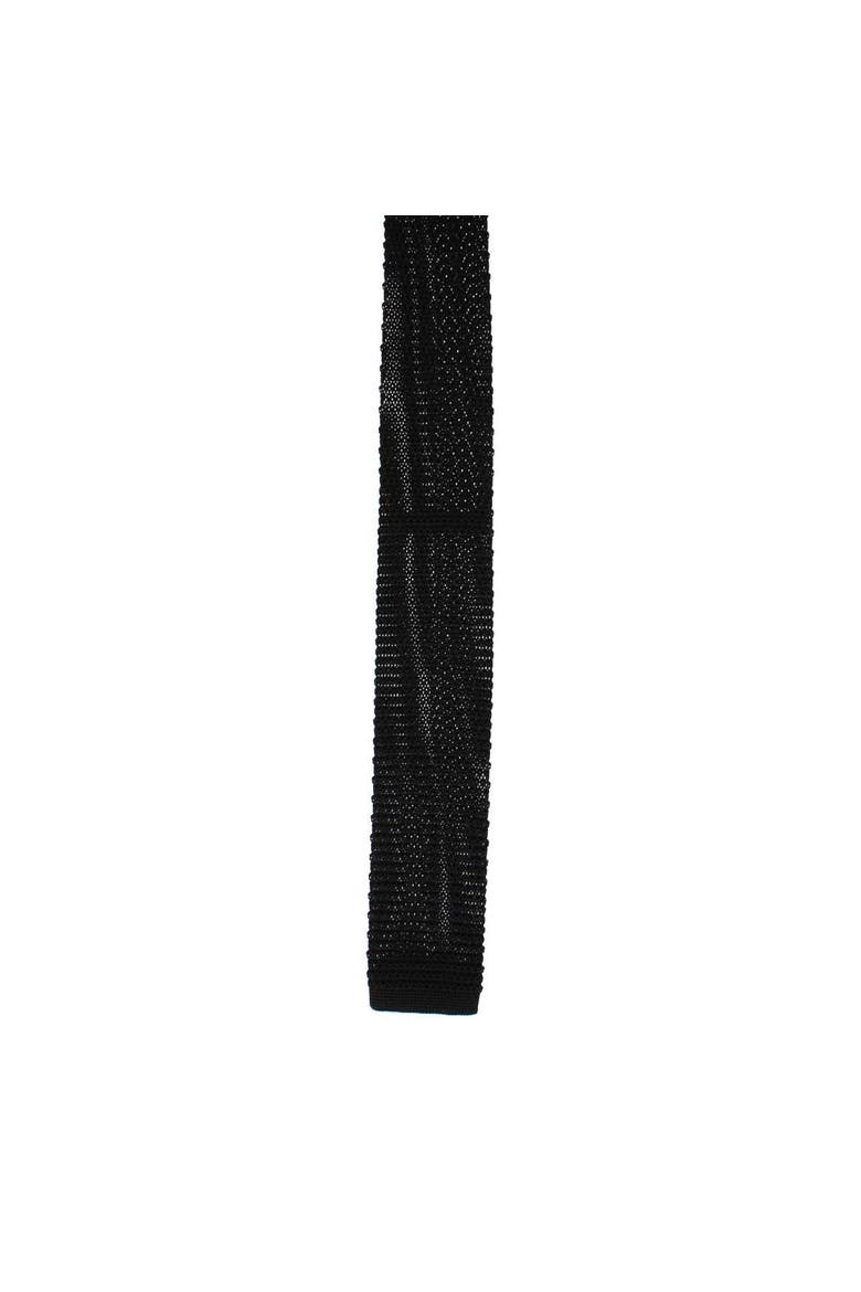 Zion Knit Silk Solid Colored Necktie, Alternate, color, Black