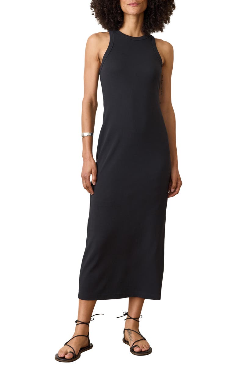 Marine Layer Lexi Rib Sun-In Maxi Tank Dress, Alternate, color, Black