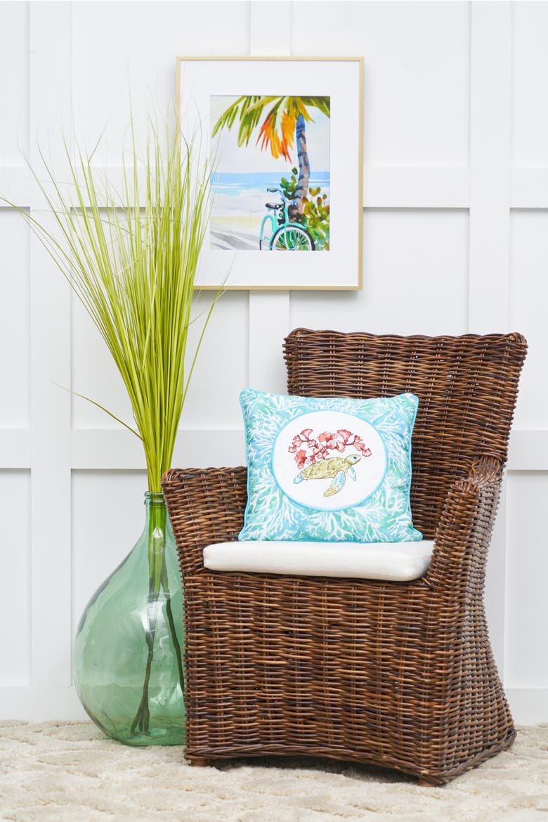 Atlantis Square Accent Pillow, Alternate, color, Blue