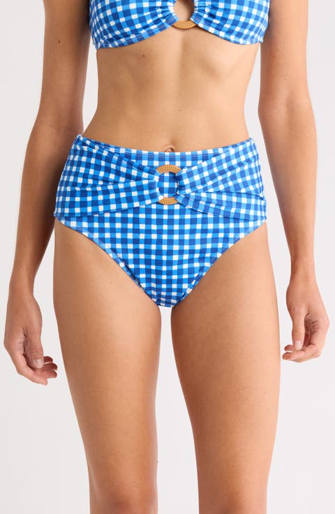 O-Ring High Waist Bikini Bottoms (Regular & Plus)