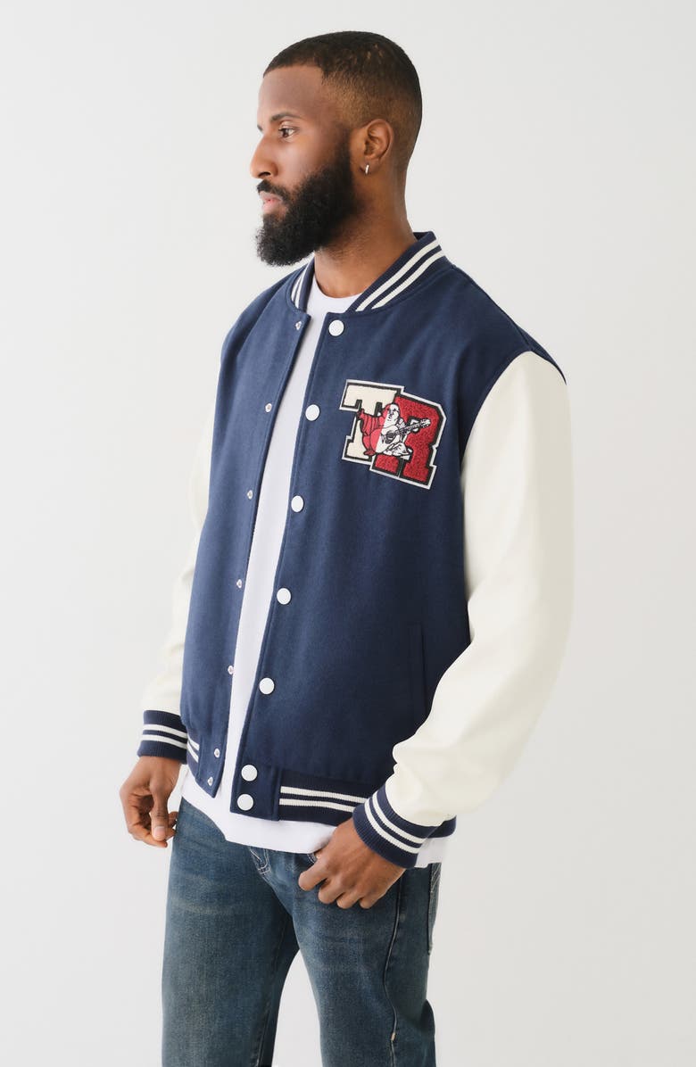 True Religion Patch Varsity Jacket, Alternate, color,