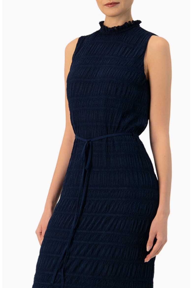 Sleeveless Long Pleated Dress, Alternate, color, Navy Blue
