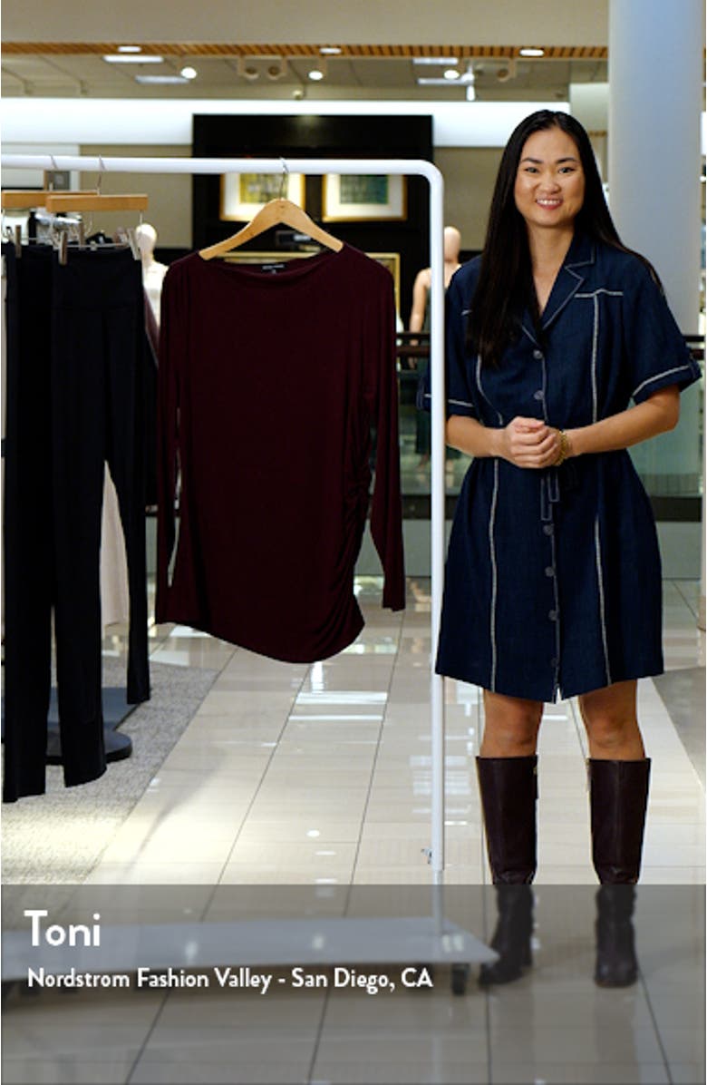 Louise Boatneck Long Sleeve Stretch Jersey Top, sales video thumbnail