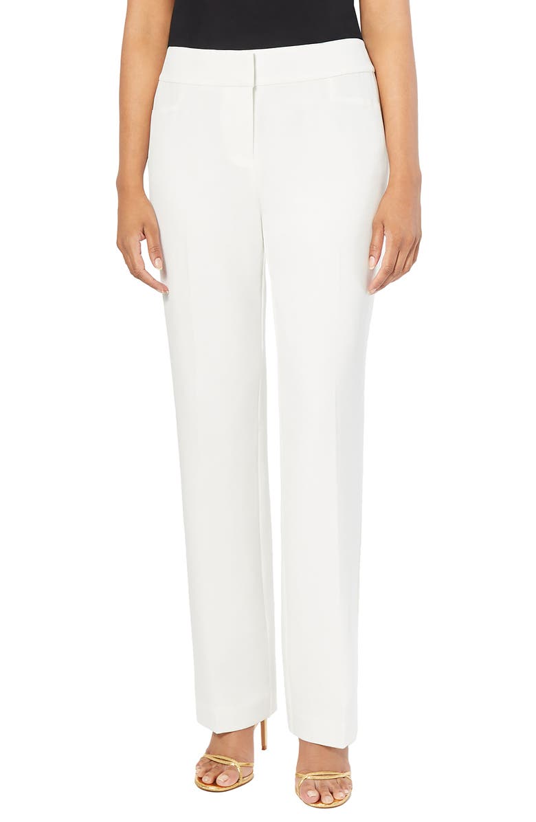 KASPER Flat Front Wide Waistband Trouser Pants, Main, color,