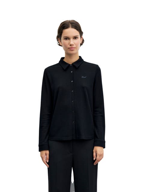 Bambi Long Sleeve Knit Polo Shirt