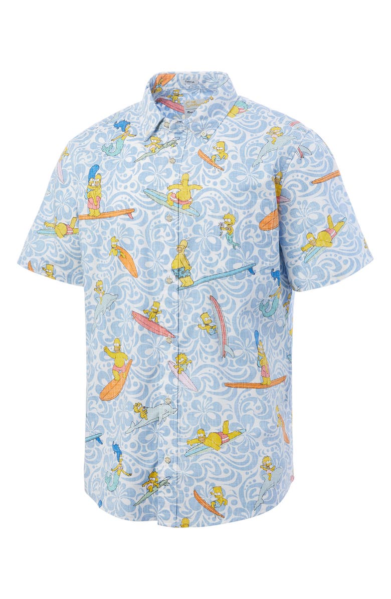 Reyn Spooner The Simpsons Cowabunga Button-Down Shirt, Alternate, color, Chambray