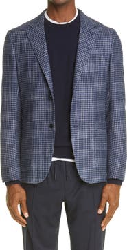 ZEGNA Crossover Micro Check Wool, Silk & Cashmere Sport Coat
