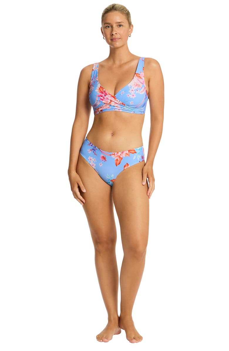 Sea Level Indochine Cross Front Multifit Bikini Top, Alternate, color, Light Blue