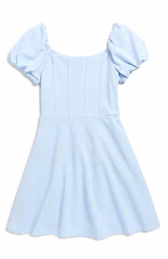 Rare Editions Kids' Puff Sleeve Scuba Crepe Party Dress