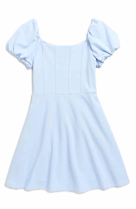 Rare Editions Kids' Puff Sleeve Scuba Crepe Party Dress