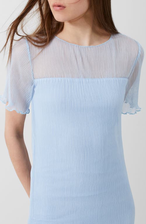 French Connection Saskia Sheer Yoke Midi Dress In Cashmere Blue