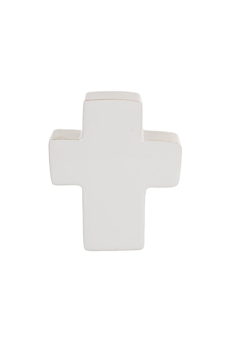 Transpac MDF and Epoxy Cross in Box White and Gold for Spring Home Decor, Alternate, color, Multicolored