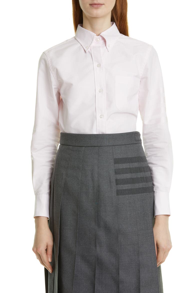 Cotton Button-Down Shirt, Main, color, LIGHT PINK