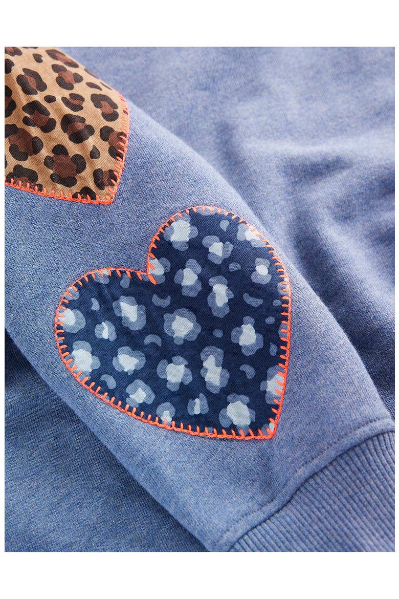 Kids' Relaxed Sweatshirt Dress, Alternate, color, BLUE HEART EMBROIDERY