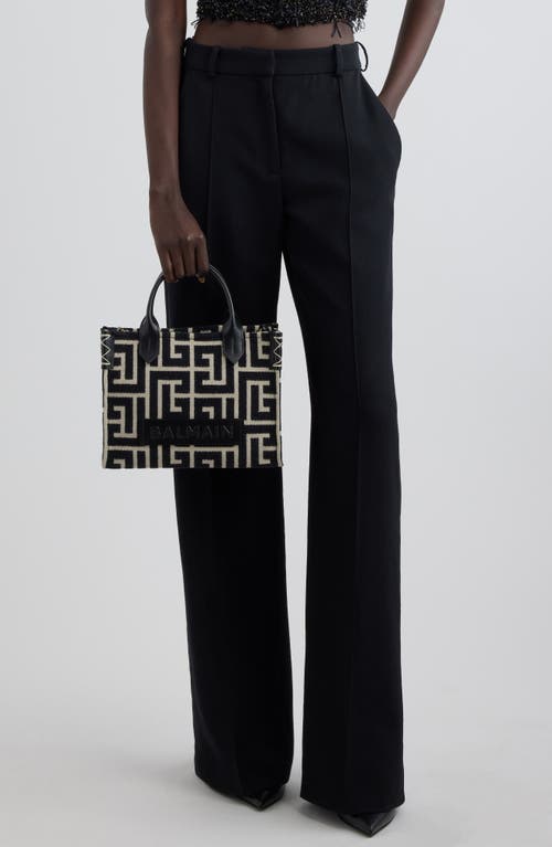 Balmain Small B-army Logo Canvas Shopper Tote In Gfe Black
