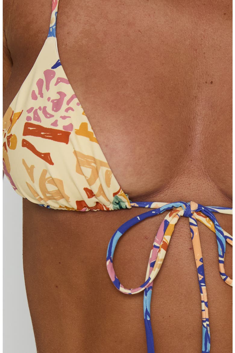 Alizzi Tie Front Trangle Bikini Top, Alternate, color, YELLOW