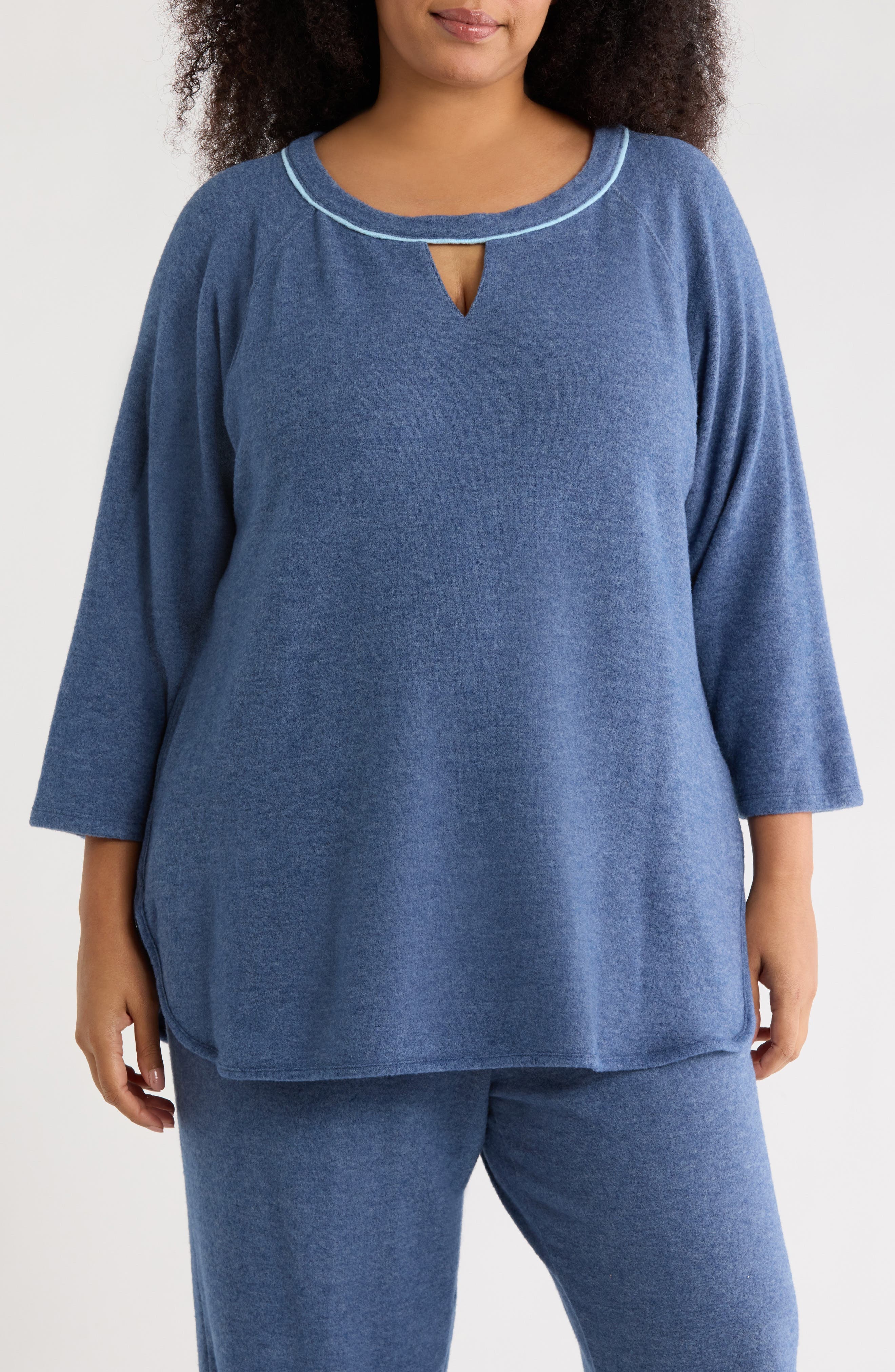 RUBY RD Keyhole Hacci Knit Pullover