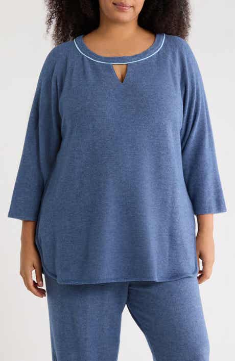 RUBY RD Keyhole Hacci Knit Pullover