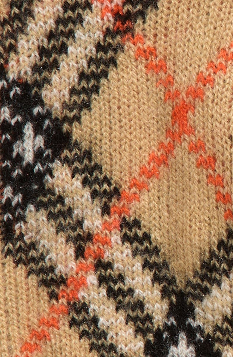 Burberry Bias Check Cashmere Blend Gloves, Alternate, color, 