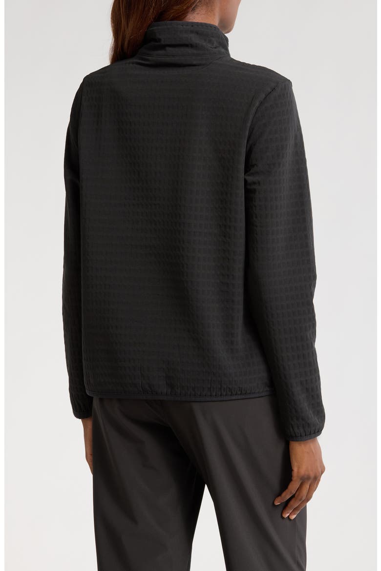 Grid Bonded Fleece Zip Jacket, Alternate, color, BLACK