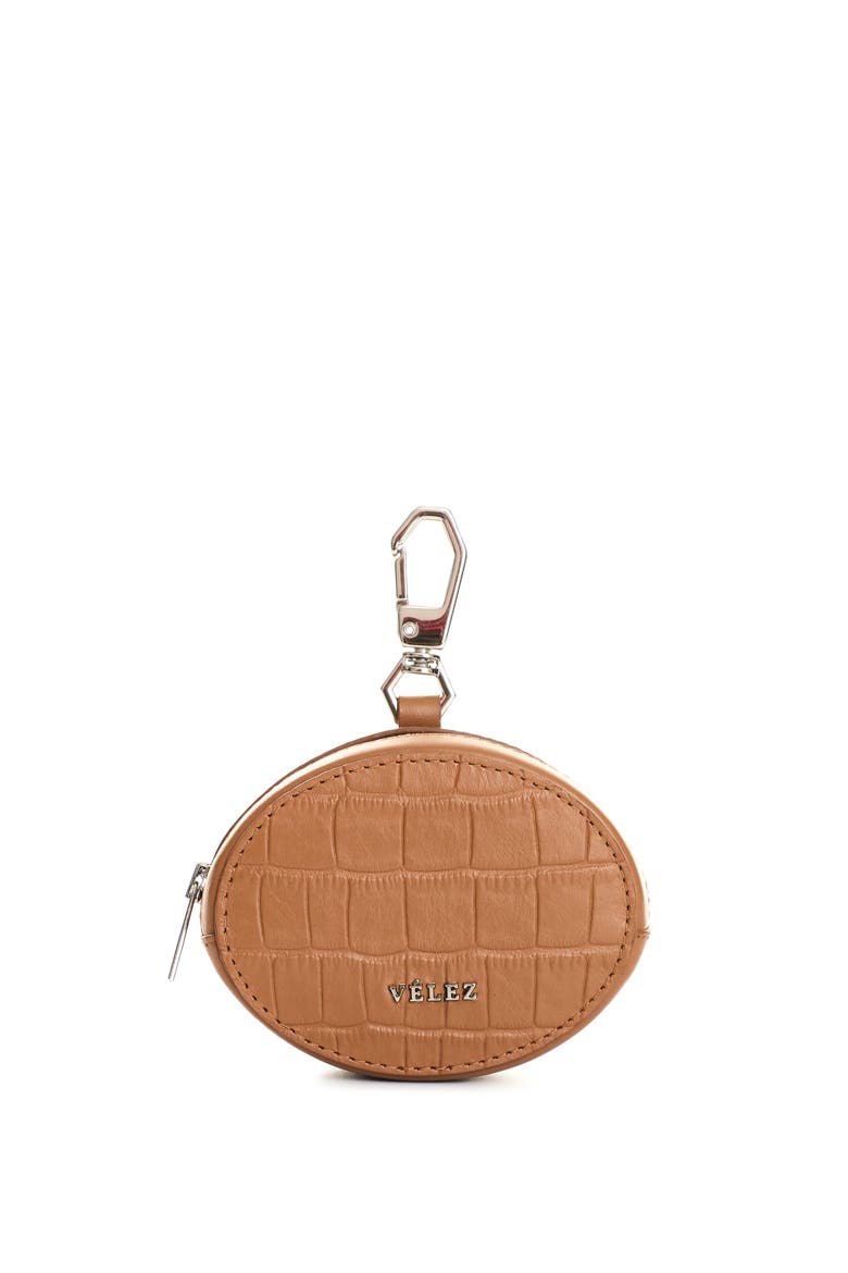 Leather Coin Purse, Main, color, Brown