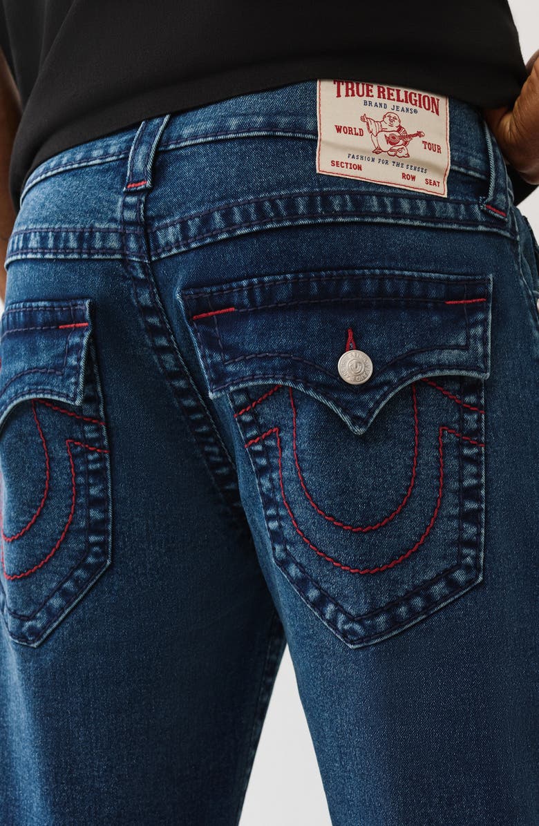 True Religion Geno Big T Flap Slim Fit Jeans, Alternate, color, Dark Shivering Wash