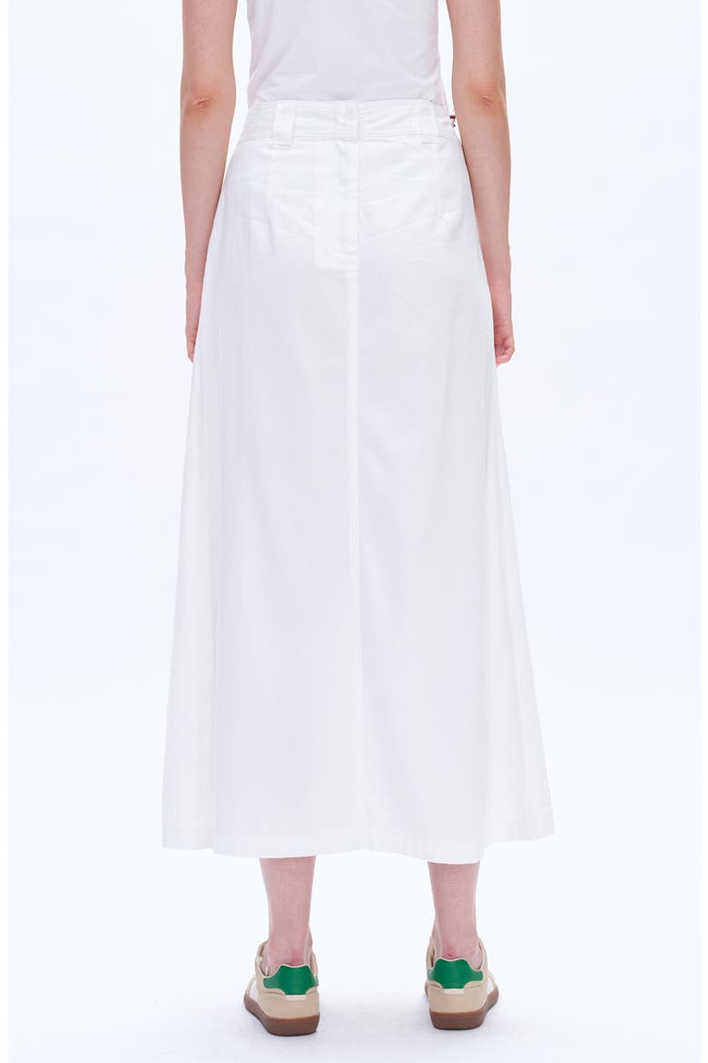 Pleated Denim Midi skirt, Alternate, color, WHITE