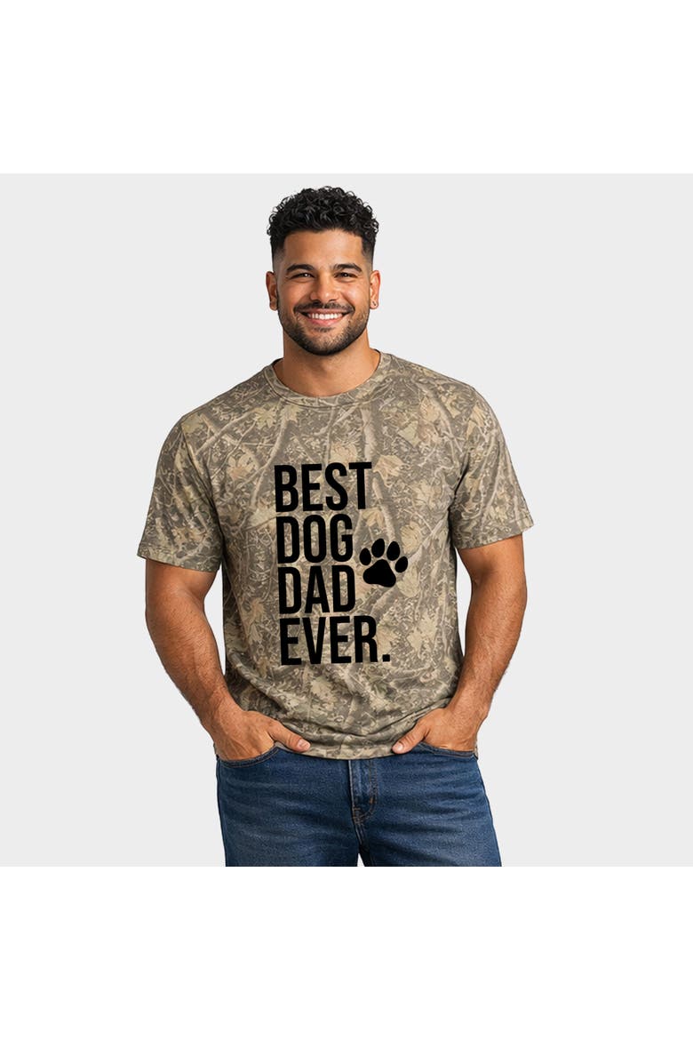 Best Dog Dad Ever Paw Heavyweight Crew, Main, color, Camo