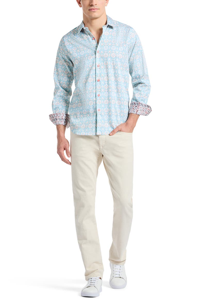 Mariage Floral Button-Up Shirt, Alternate, color, BLUE MULTI