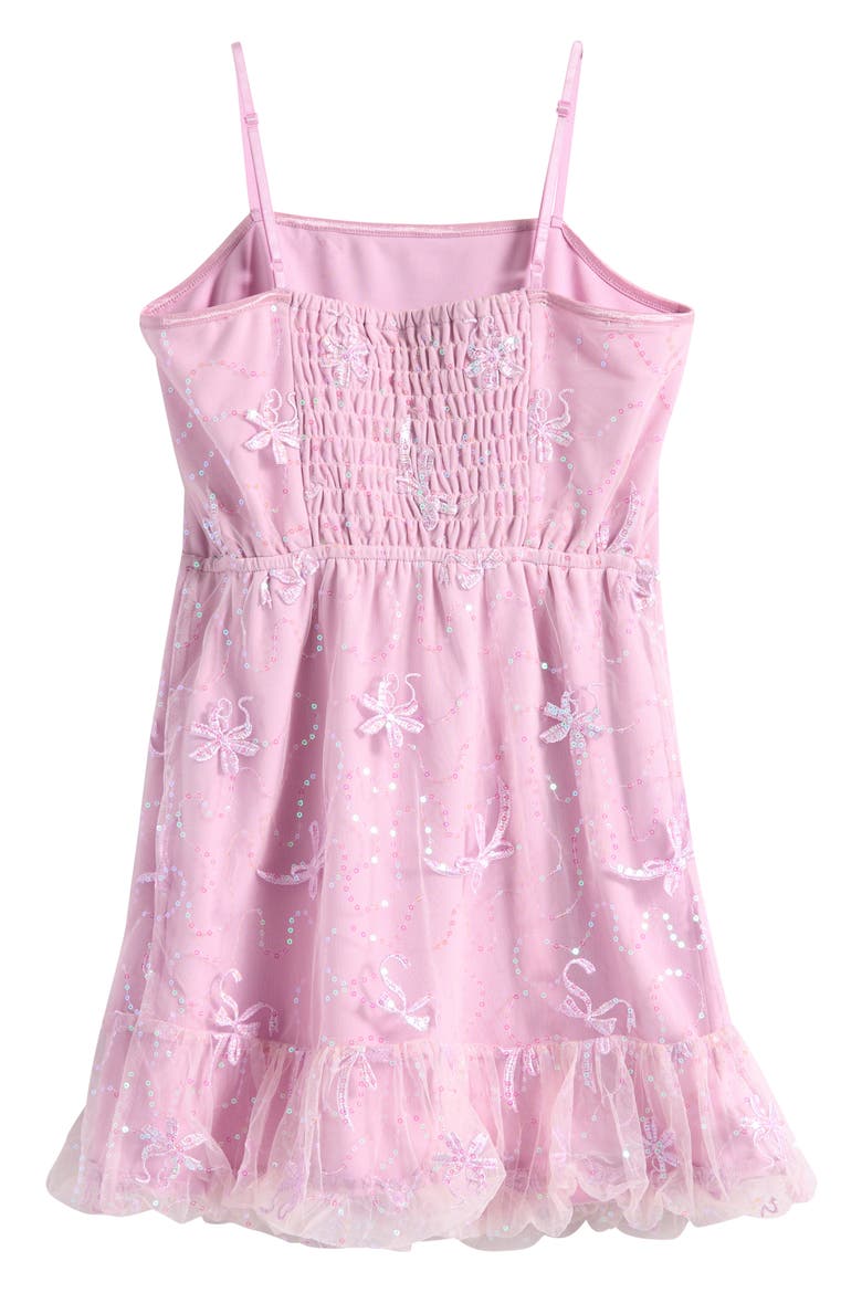 Kids' Sequin Bow Tulle Bubble Dress, Alternate, color, IRIS