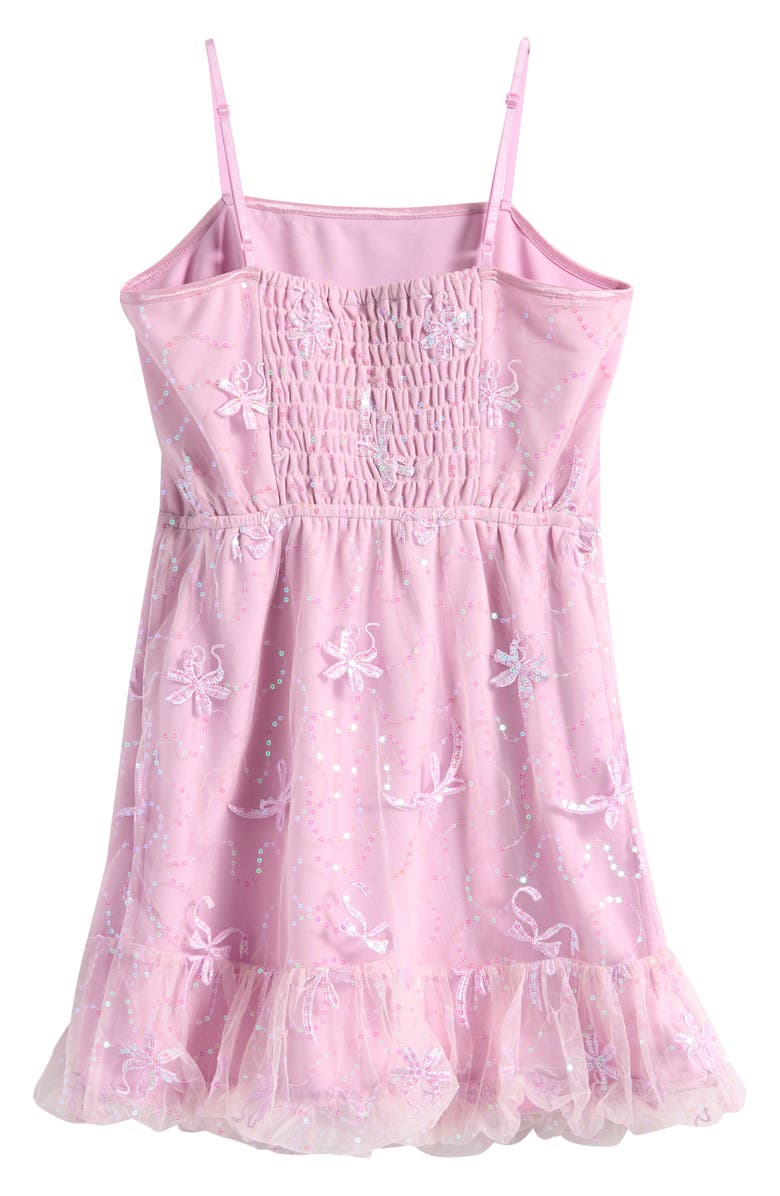 Ava & Yelly Kids' Sequin Bow Tulle Bubble Dress, Alternate, color, Iris